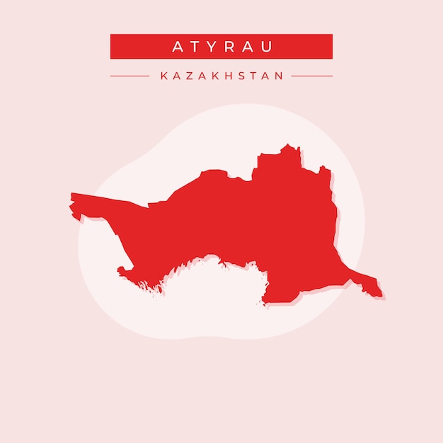 Vector ilustración vectorial del mapa de atyrau kazajstán