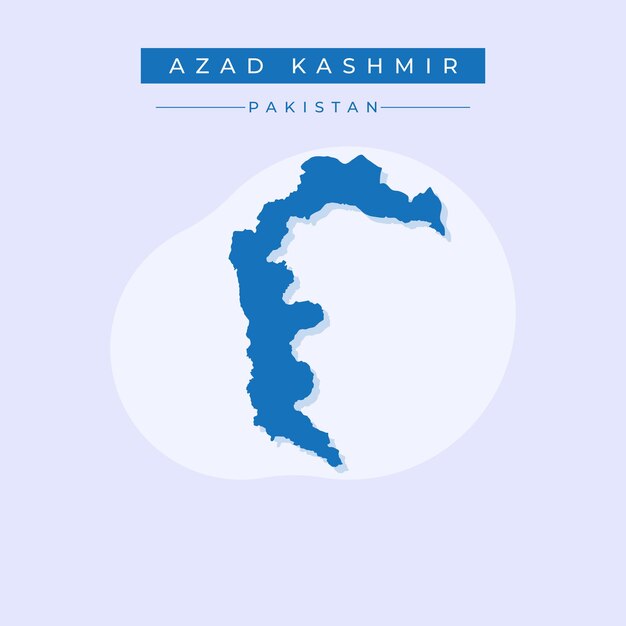 Ilustración vectorial del mapa de Azad Cachemira Pakistán