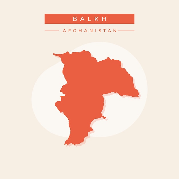 Ilustración vectorial del mapa de Balkh Afganistán