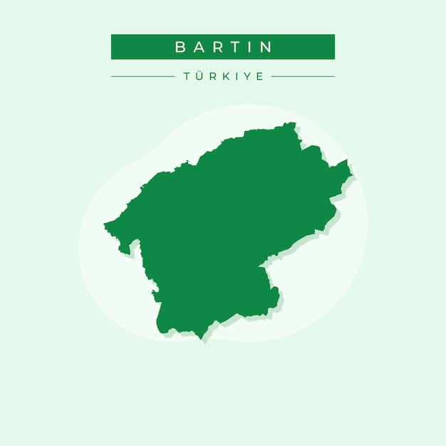 Ilustración vectorial del mapa de bartin turquía