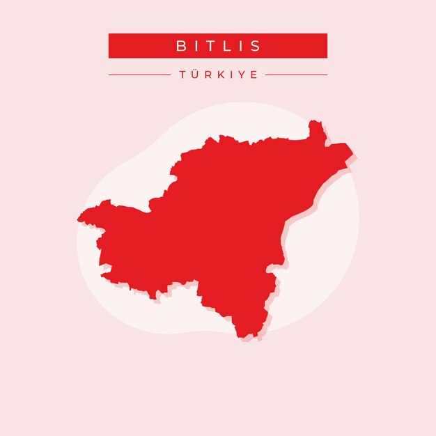 Ilustración vectorial del mapa de Bitlis Turquía