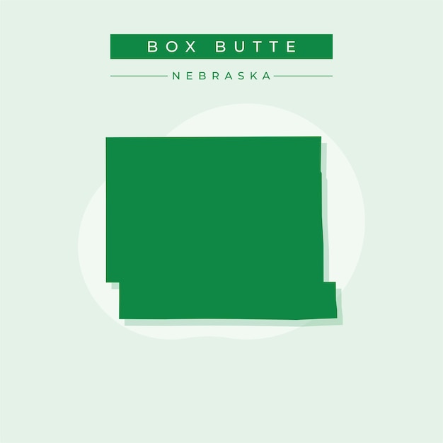 Ilustración vectorial del mapa de Box Butte en el estado de Nebraska