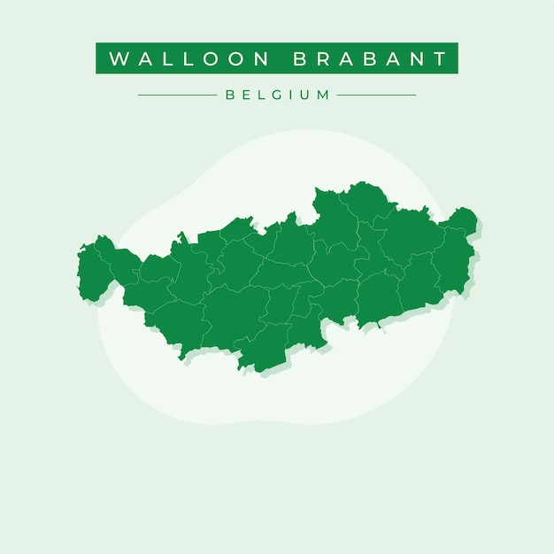 Vector ilustración vectorial del mapa de brabante valón en bélgica