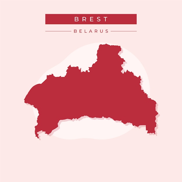 Ilustración vectorial del mapa de brest en bielorrusia