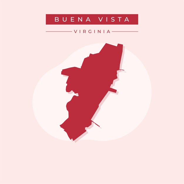 Ilustración vectorial del mapa de Buena Vista en Virginia