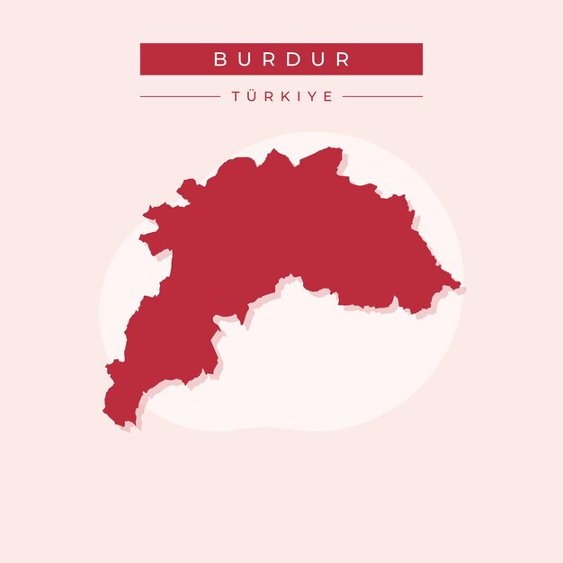 Ilustración vectorial del mapa de Burdur Turquía