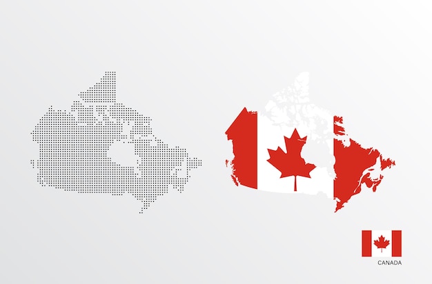 ilustración vectorial del mapa de Canadá con bandera