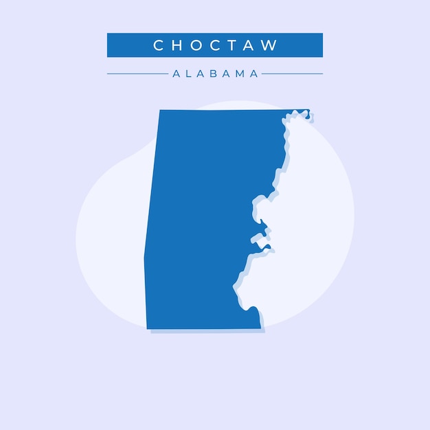 Ilustración vectorial del mapa choctaw de alabama