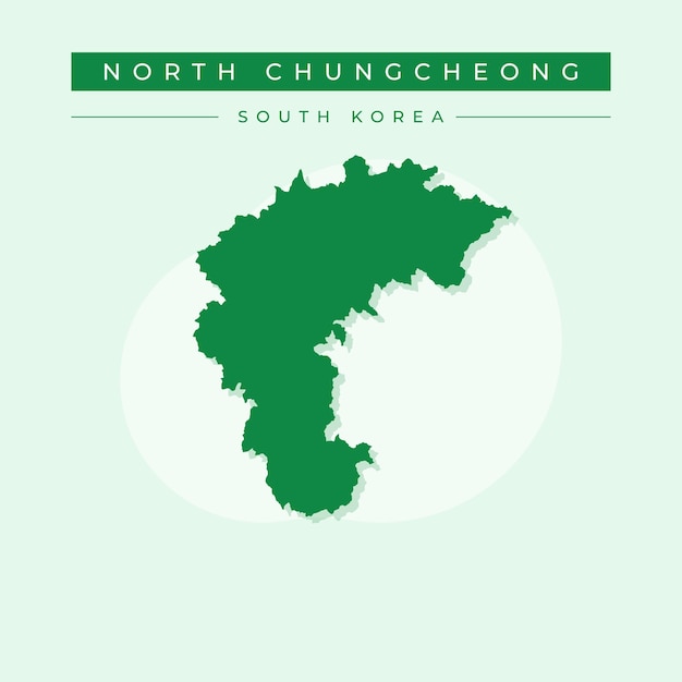 Ilustración vectorial del mapa de Chungcheong del Norte, Corea del Sur