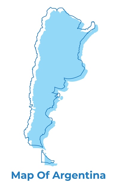 Vector ilustración vectorial del mapa del contorno simple de argentina.