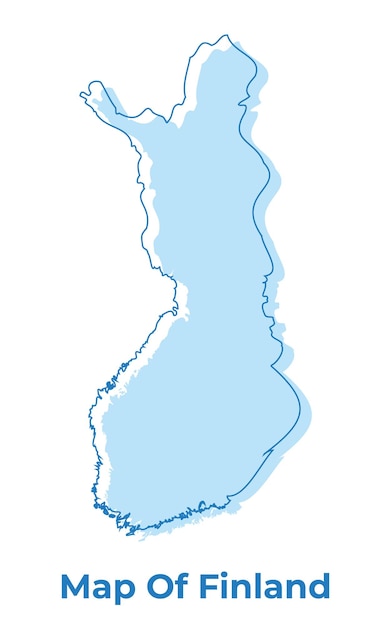 Vector ilustración vectorial del mapa del contorno simple de finlandia.