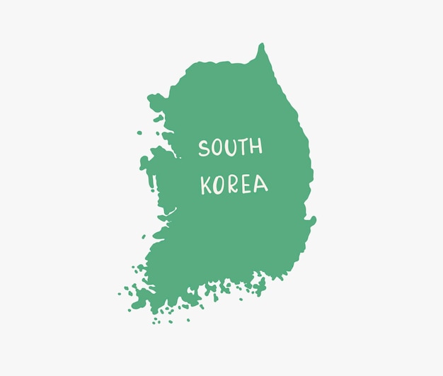 Ilustración vectorial del mapa de corea del sur