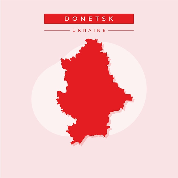 Ilustración vectorial del mapa de Donetsk en Ucrania