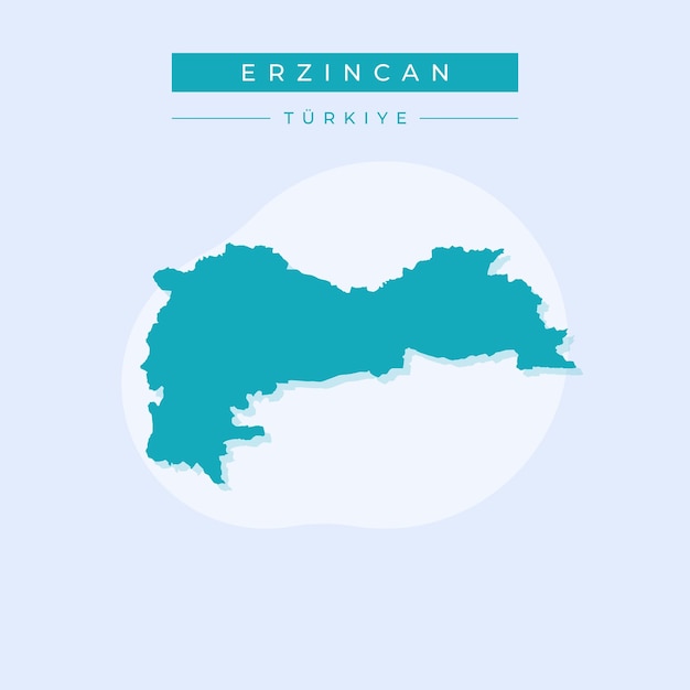 Vector ilustración vectorial del mapa de erzincan turquía