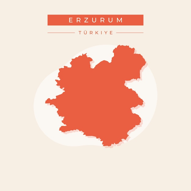 Ilustración vectorial del mapa de Erzurum Turquía