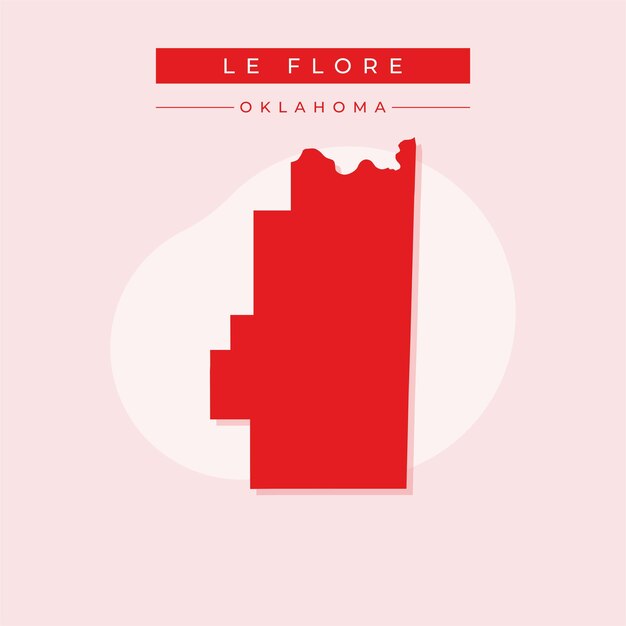 Ilustración vectorial del mapa de Le Flore en Oklahoma