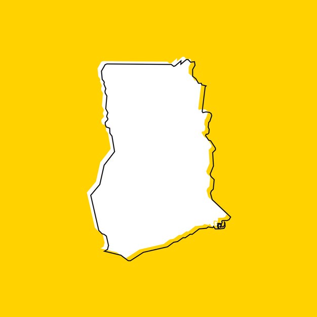 Ilustración vectorial del mapa de Ghana sobre fondo amarillo