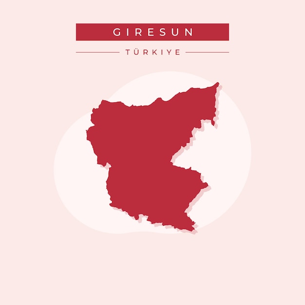 Ilustración vectorial del mapa de Giresun, Turquía