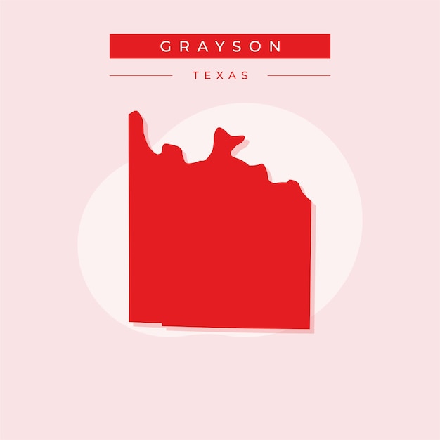 Ilustración vectorial del mapa de Grayson, Texas