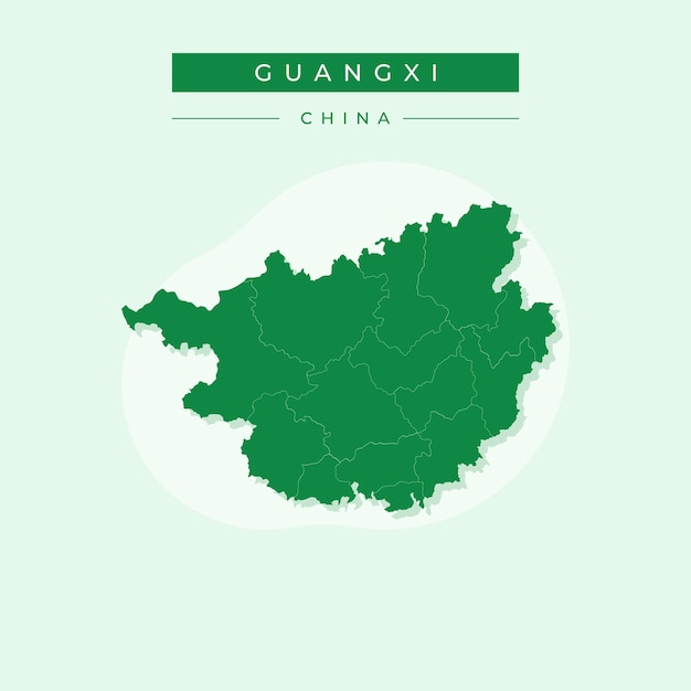 Ilustración vectorial del mapa de Guangxi China