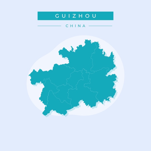 Ilustración vectorial del mapa de Guizhou China