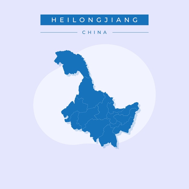 Ilustración vectorial del mapa de Heilongjiang China