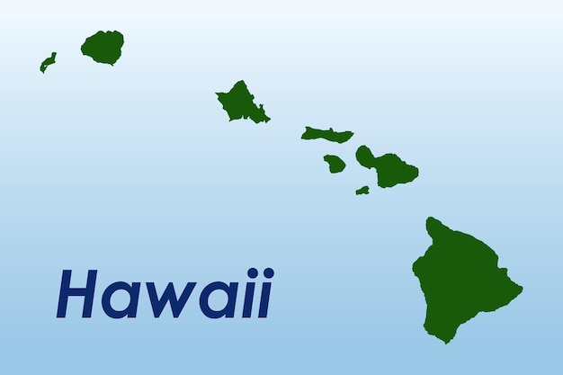 Ilustración vectorial del mapa de las Islas Hawai