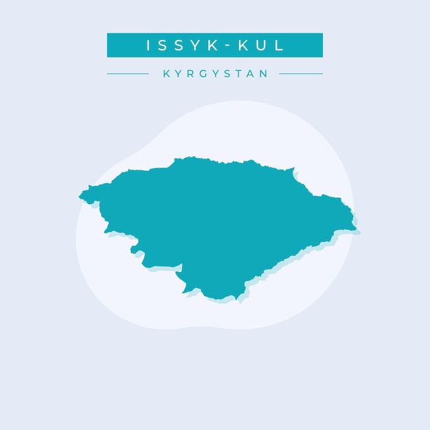 Ilustración vectorial del mapa de IssykKul Kirguistán