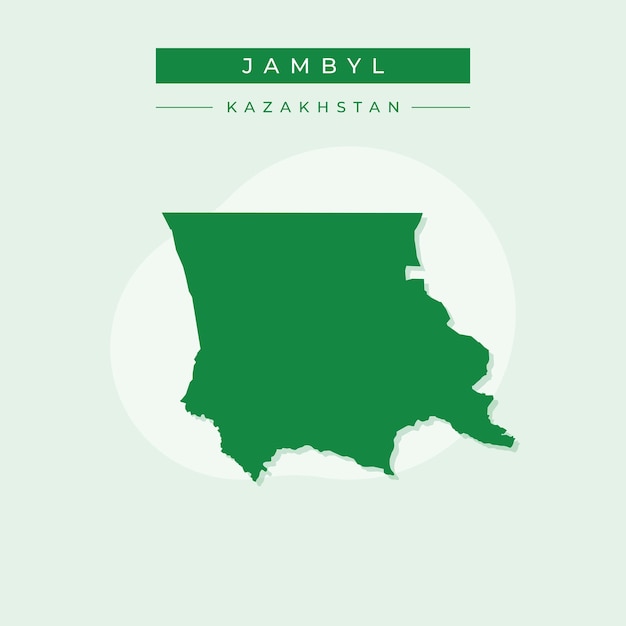 Vector ilustración vectorial del mapa de jambyl kazajstán