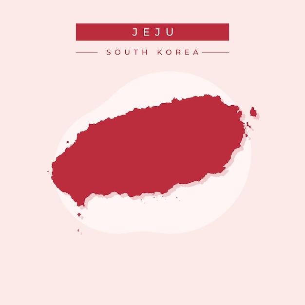 Ilustración vectorial del mapa de jeju corea del sur