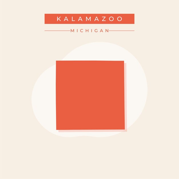 Ilustración vectorial del mapa de Kalamazoo en el estado de Michigan