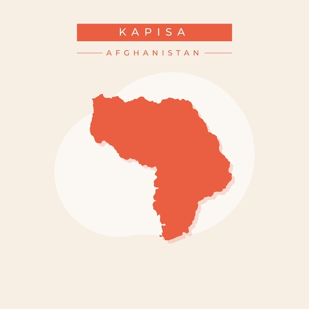 Ilustración vectorial del mapa de Kapisa Afganistán