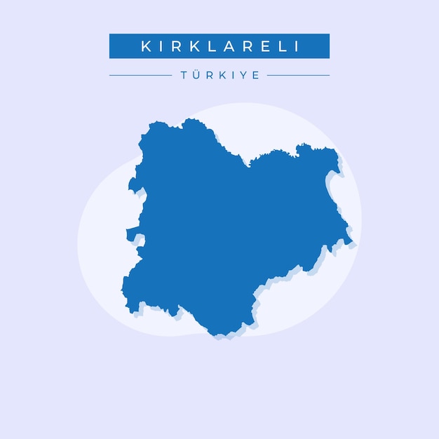 Ilustración vectorial del mapa de Krklareli Turquía