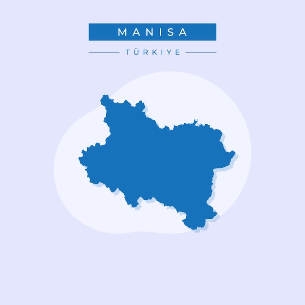 Ilustración vectorial del mapa de Manisa Turquía