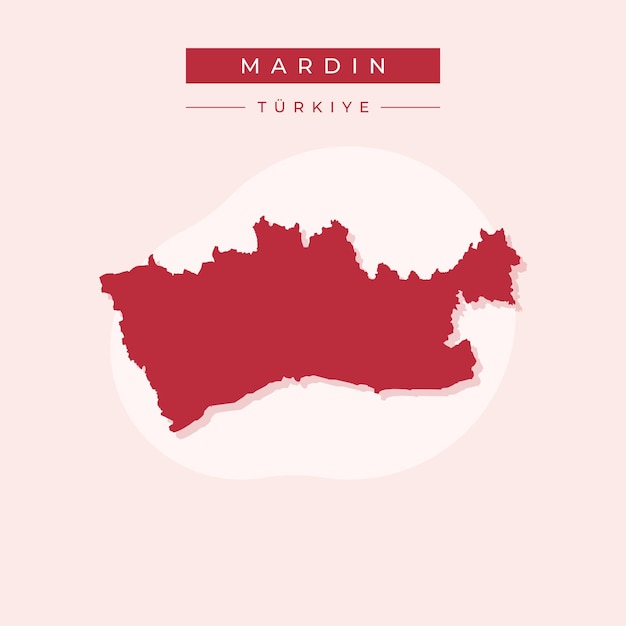 Ilustración vectorial del mapa de mardin turquía