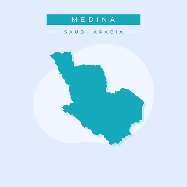 Ilustración vectorial del mapa de Medina Arabia Saudita