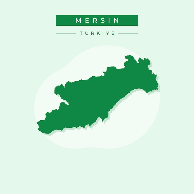 Ilustración vectorial del mapa de Mersin Turquía