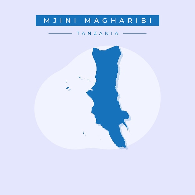 Ilustración vectorial del mapa de mjini magharibi en tanzania