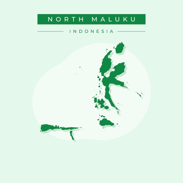 Ilustración vectorial del mapa de las Molucas del Norte de Indonesia