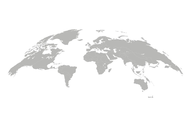 Ilustración vectorial del mapa del mundo globo 3D mapa del mundo aislado en fondo blanco
