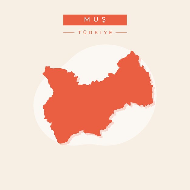 Ilustración vectorial del mapa de Mus Turquía