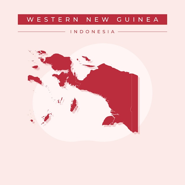 Ilustración vectorial del mapa de Nueva Guinea Occidental, Indonesia