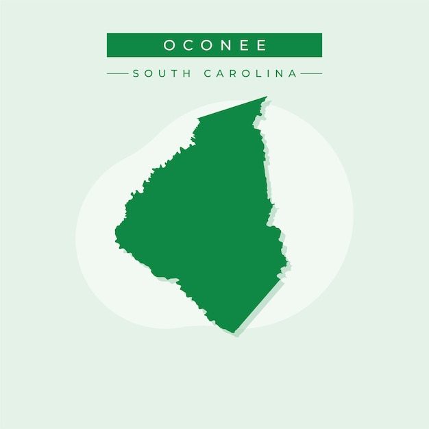 Ilustración vectorial del mapa de Oconee en Carolina del Sur