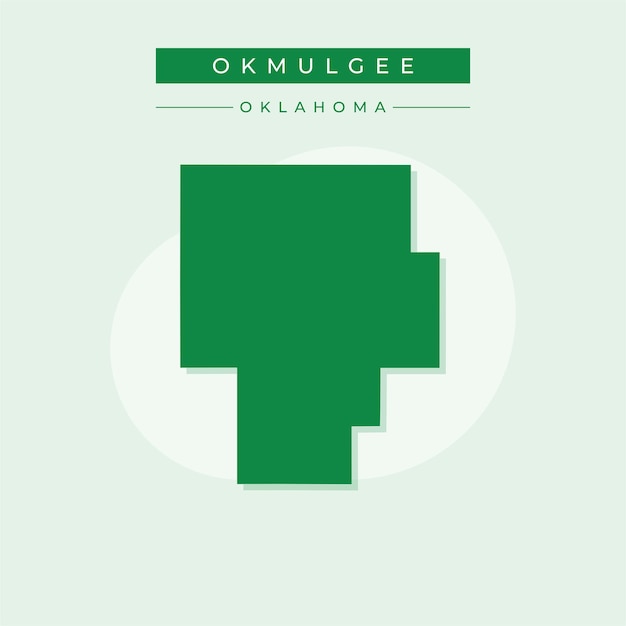 Ilustración vectorial del mapa de Okmulgee en Oklahoma