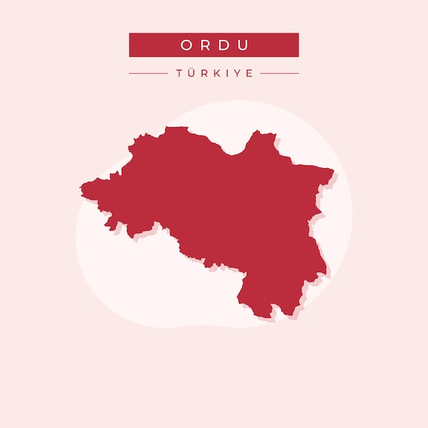 Ilustración vectorial del mapa de Ordu Turquía