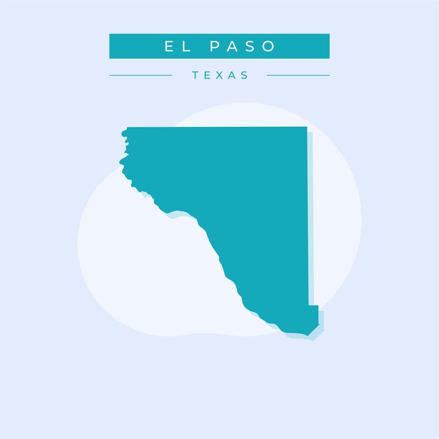 Ilustración vectorial del mapa de El Paso en Texas