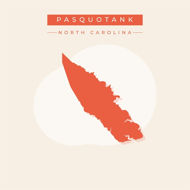 Ilustración vectorial del mapa de Pasquotank en Carolina del Norte