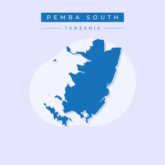 Ilustración vectorial del mapa de Pemba Sur en Tanzania