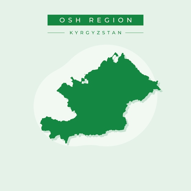 Ilustración vectorial del mapa de la región de Osh Kirguistán