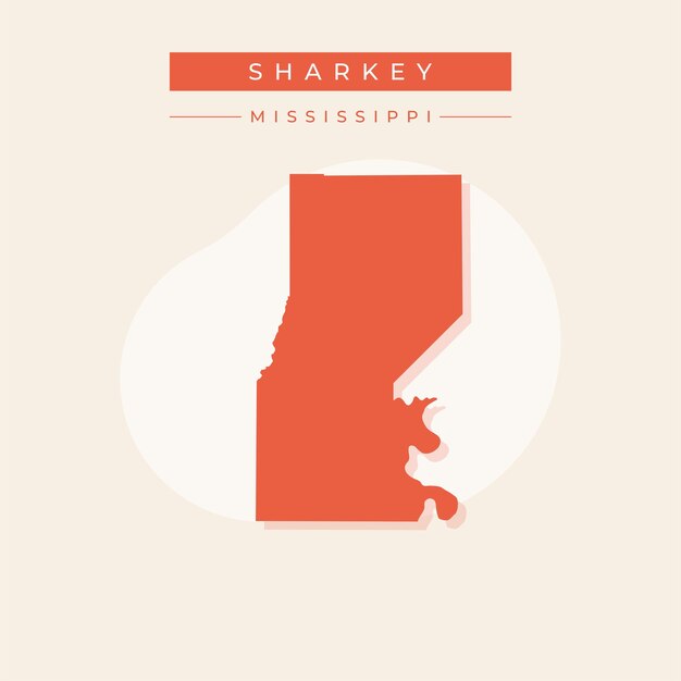 Ilustración vectorial del mapa de Sharkey en el Mississippi
